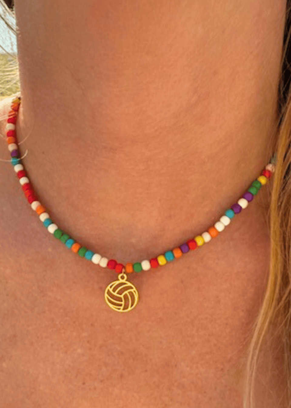 Volleyball Beaded Necklace